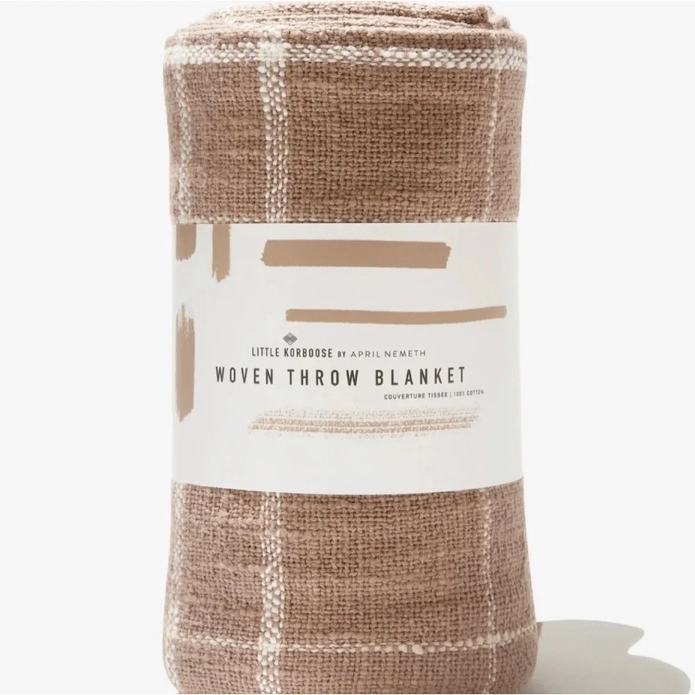 Little Korboose Woven Throw Blanket Plaid 60
